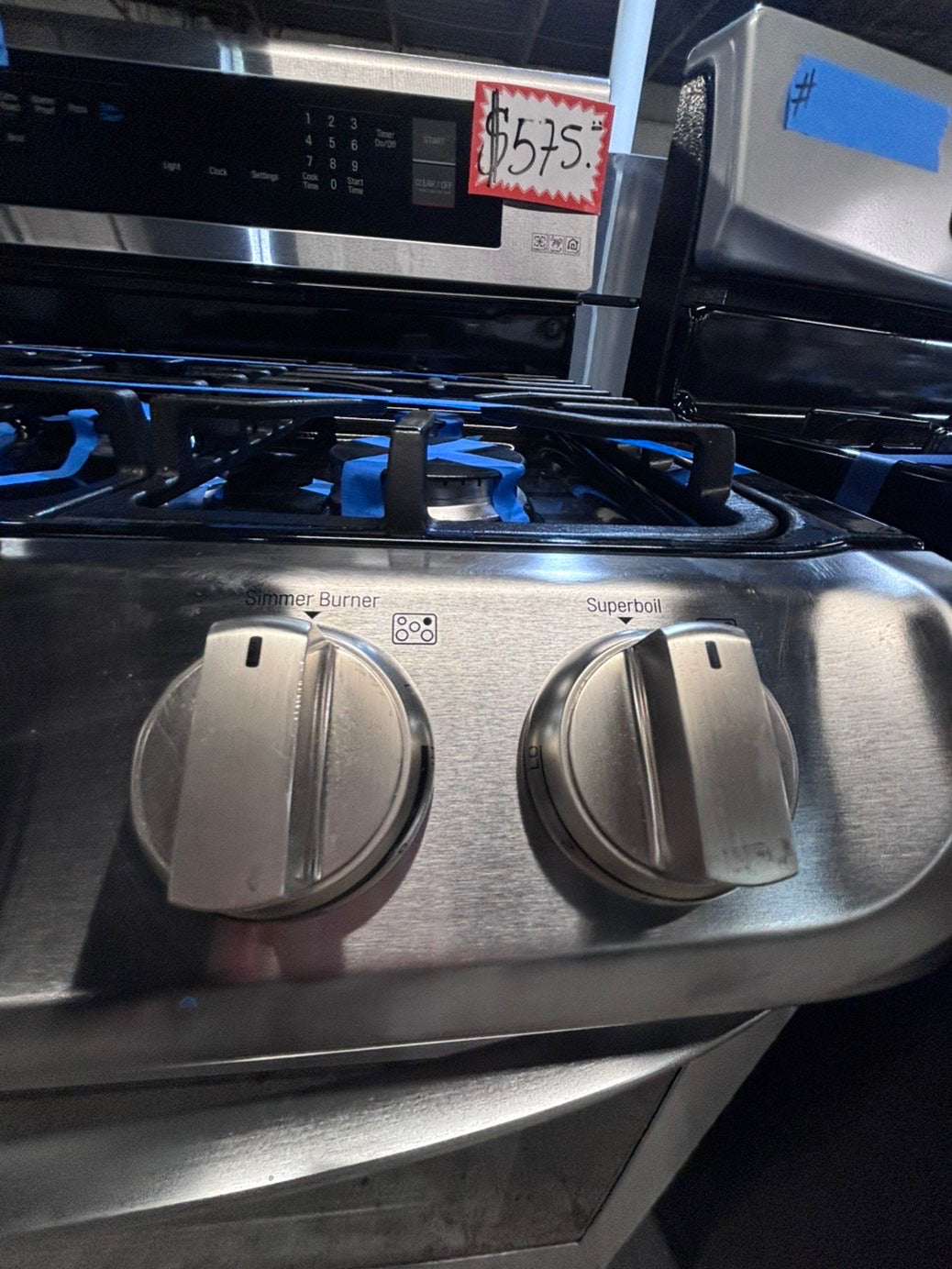 >>LG Gas range 5 burner convection oven bake ,broil Hi/Lo self clean in stainless steel used-Refurbished 30” #LGG5QB