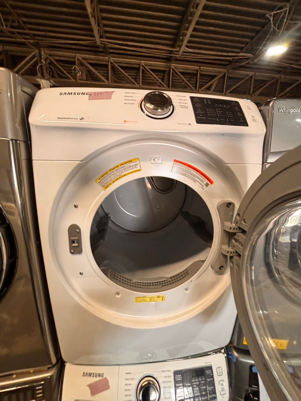 >*Samsung steam add wash-washer 4.5 cu ft & dryer 7.5 cu ft set electric steam 220v front load stackable or side by side - sensor dry white color   #WD698SET
