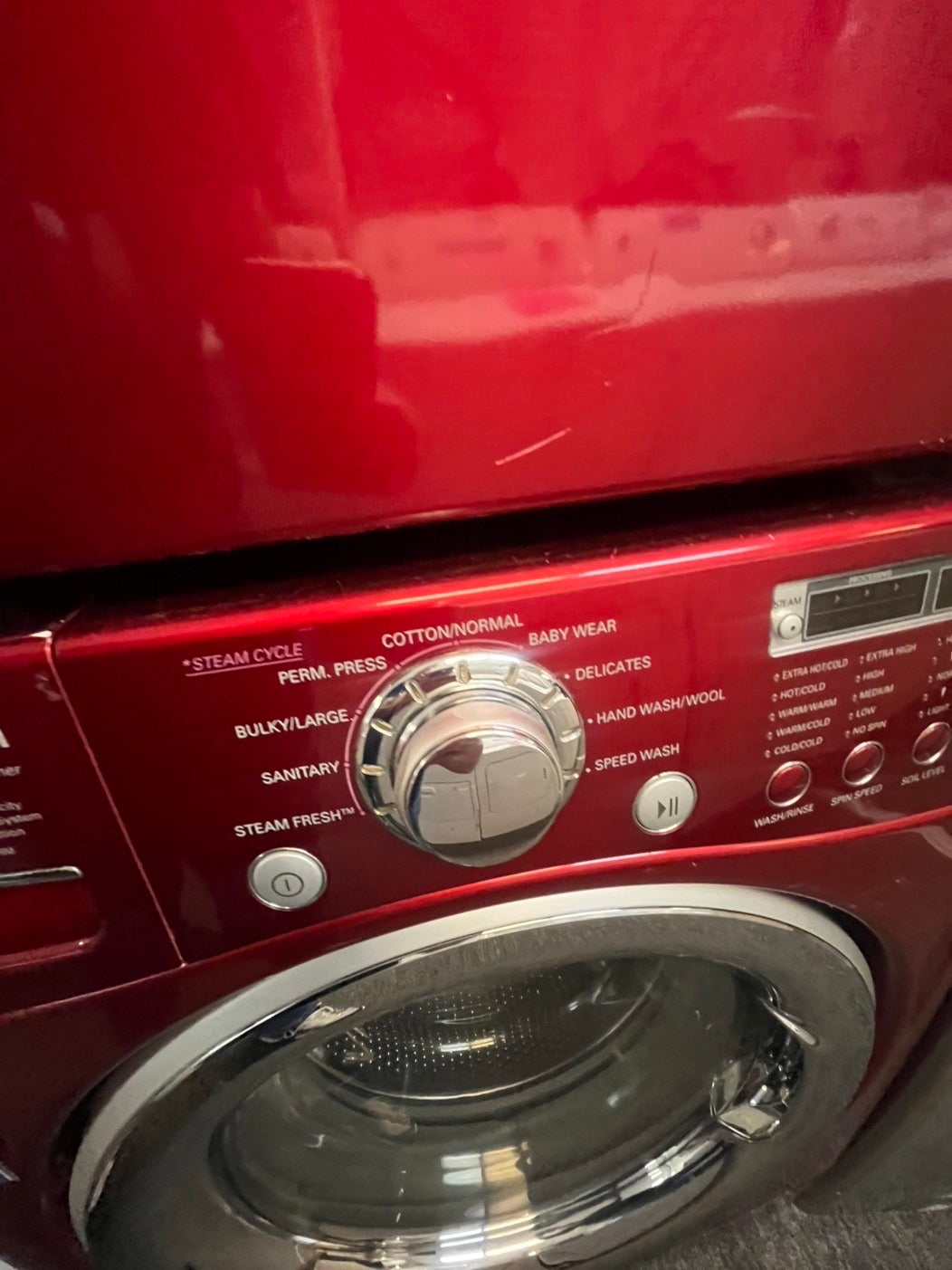 LG front load washer red  4.0cu.ft  stainless steel drum used-refurbished #FLWR23L