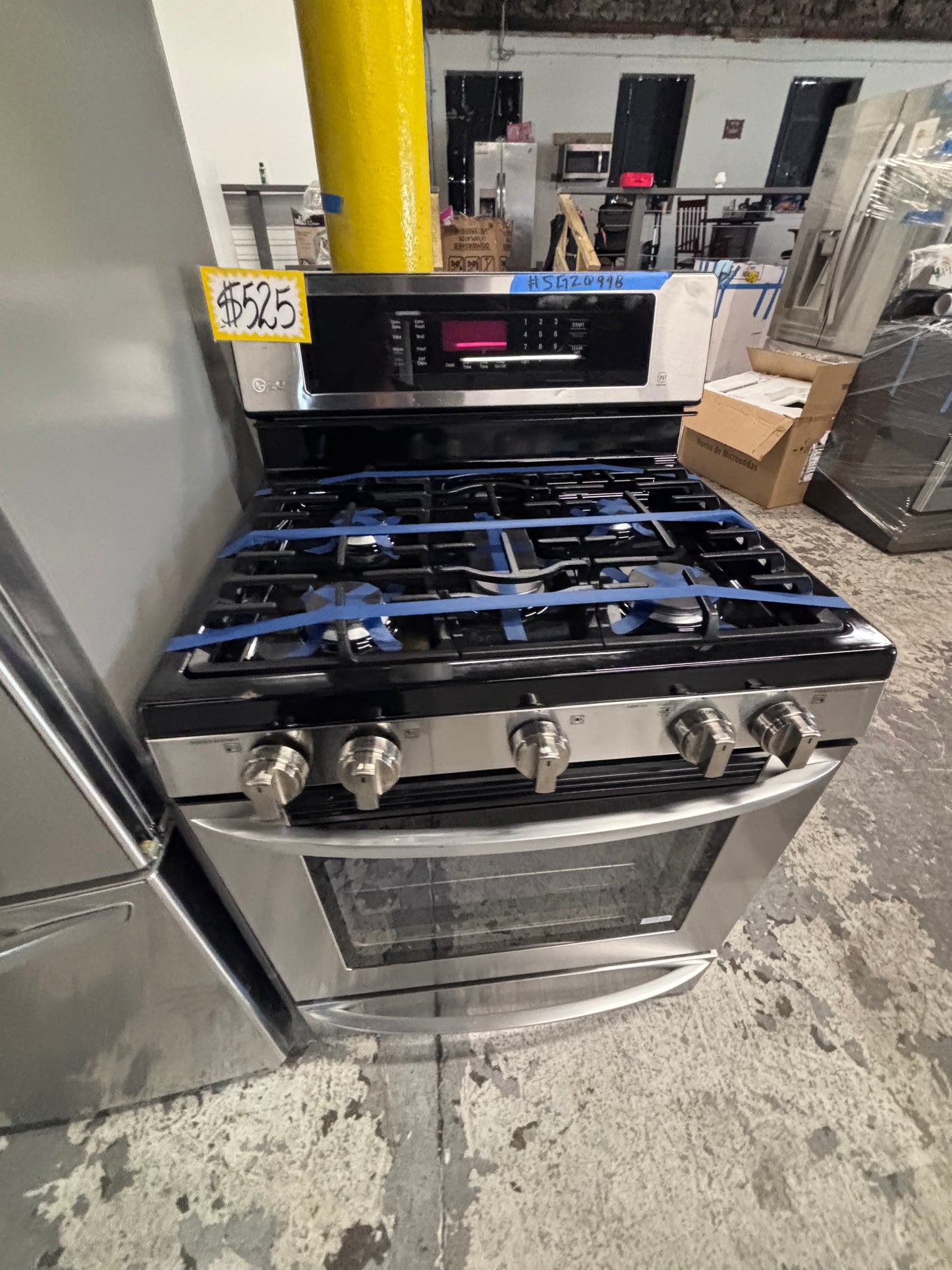 >Special 🎈2pc. Combo Refurbished 30” cu.ft -LG full size french door refrigerator w/ice water dispenser 36",gas range five burners all same brand used-refurbished  #RF6612PC