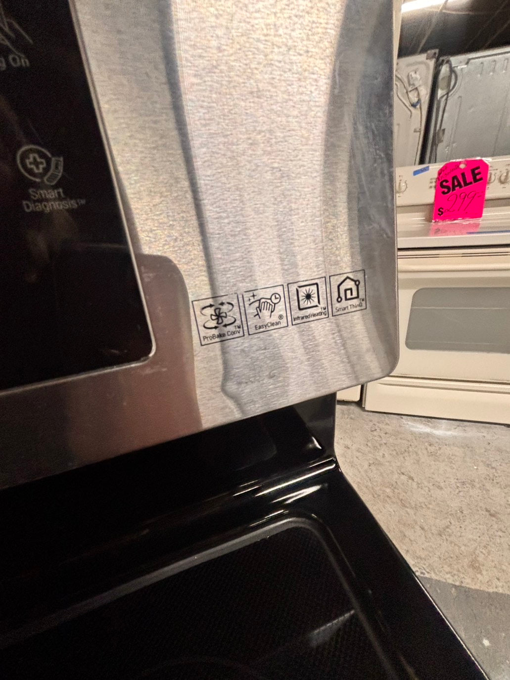 >special🔥LG double oven Glass Top electric stove stainless steel bake broil convection oven 5 burner Self clean 30” black Refurbished #LGEB496B