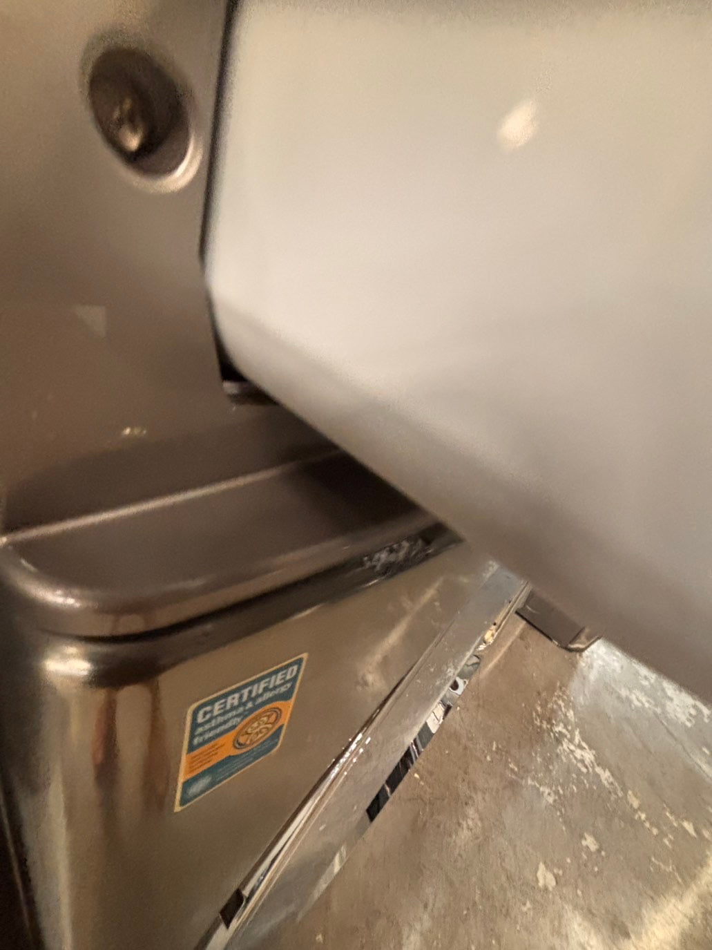 >*Used-great conditions refurbished LG steam washer 4.5cu ft & electric steam dryer 7.5 cu ft large capacity set electric 220v front load stackable or side by side - sensor dry He in silver-gray  #W9PU6SET