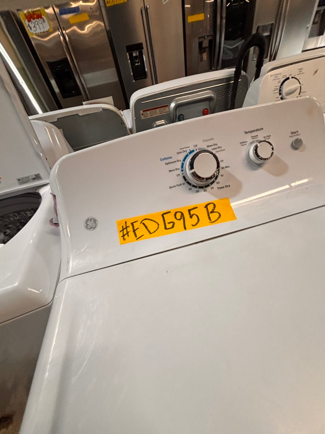 >*GE white  top top load washer with agitator  large capacity & dryer set electric 220v side x side top load stainless steel drum white color used-refurbished #GWD9ABB