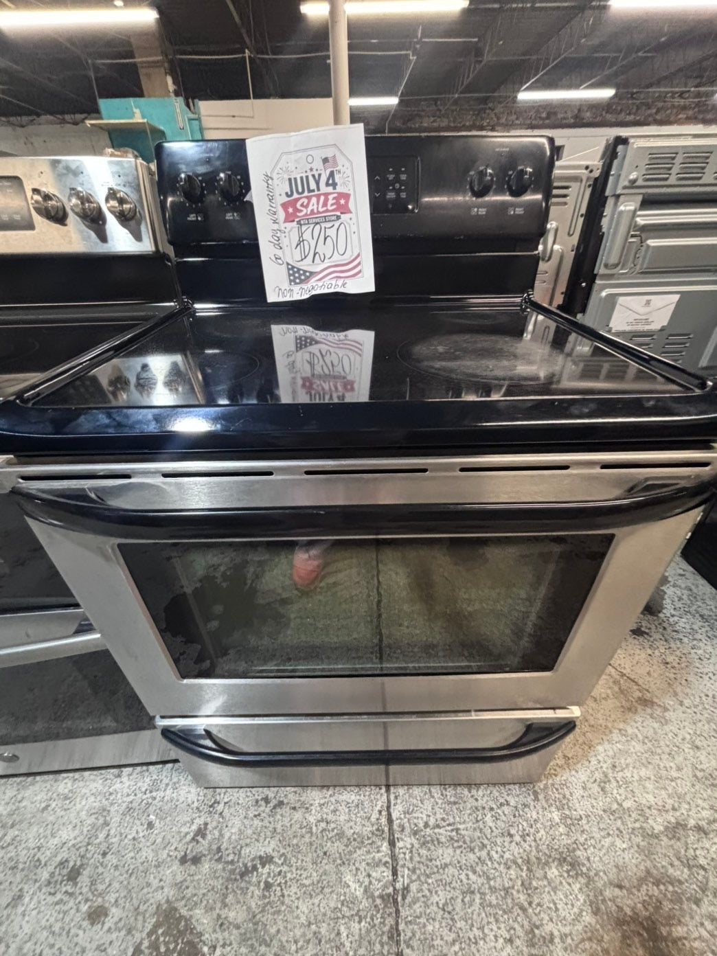 >*kenmore electric 220v glass top range bake Broil roast stainless steel 30" Refurbished #ELS4412B