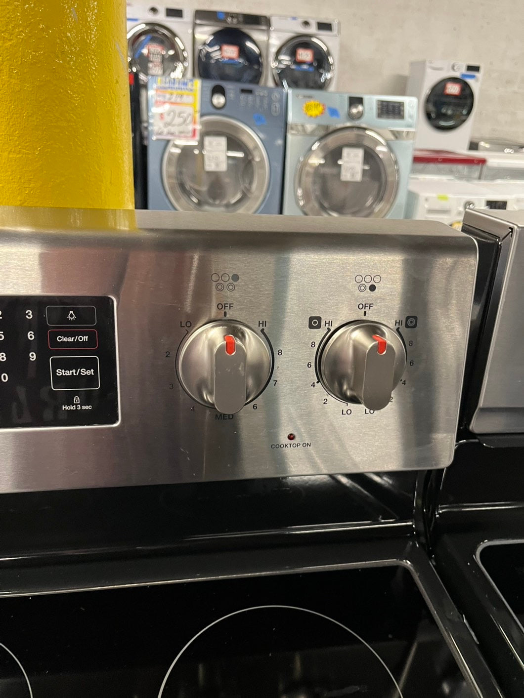 - Samsung electric range stainless steel 5 burner warm zone convection bake roast broil self clean 30” stock number #ER44SB-TR