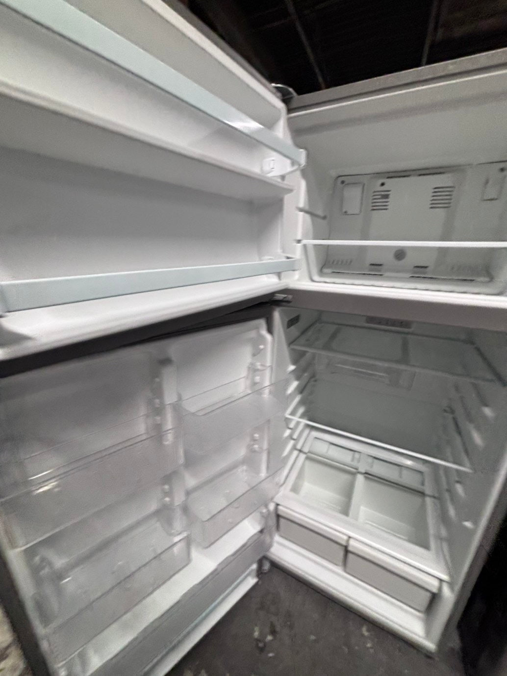 >*28” whirlpool top freezer fridge stainless steel  used-refurbished #FFQX4RB