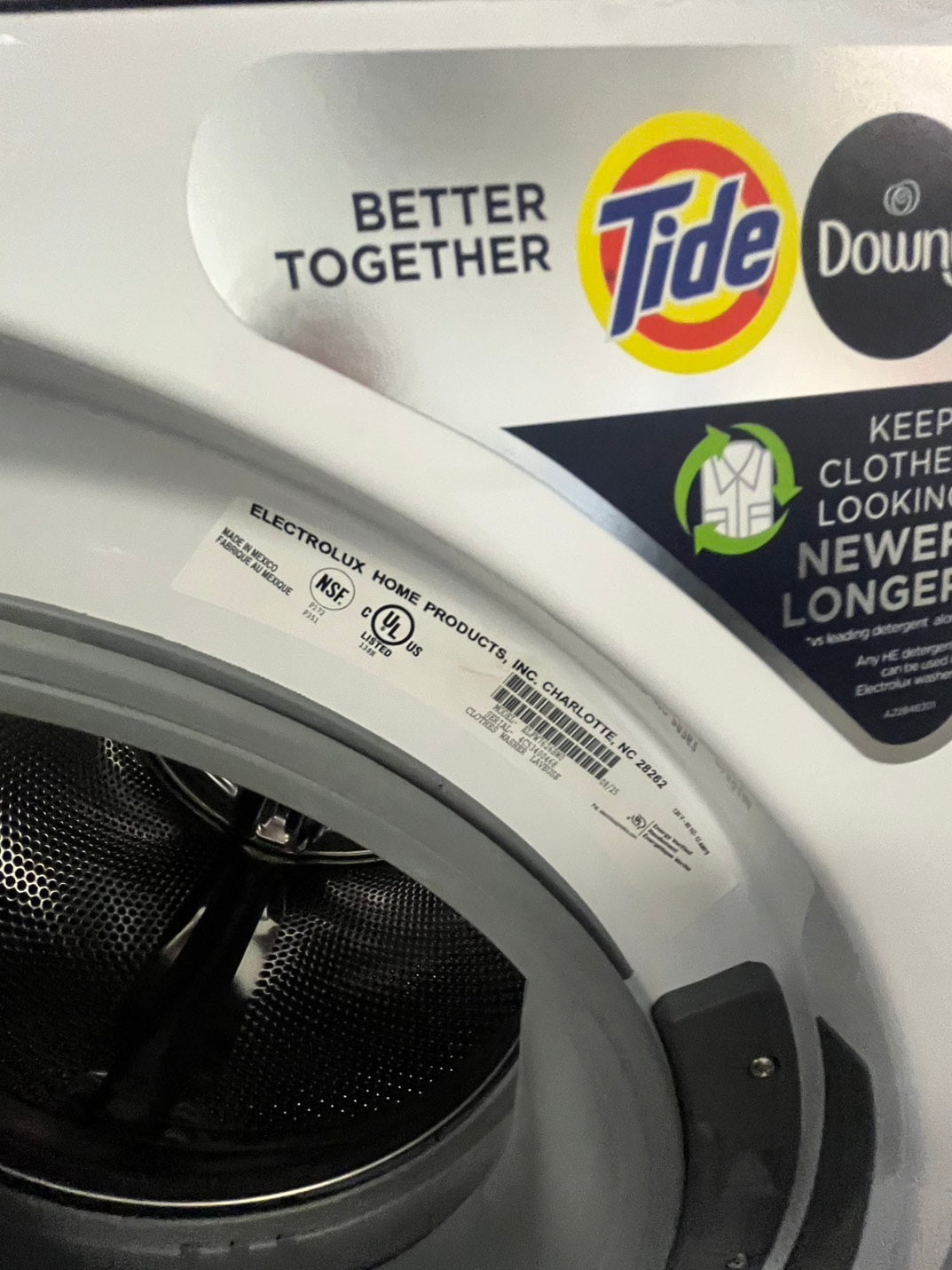 🎉🎉🥳=Electrolux New scratch&Dent open box front load washer& dryer set large capacity energy start , steam in white mix&match set    #WMSET94BL