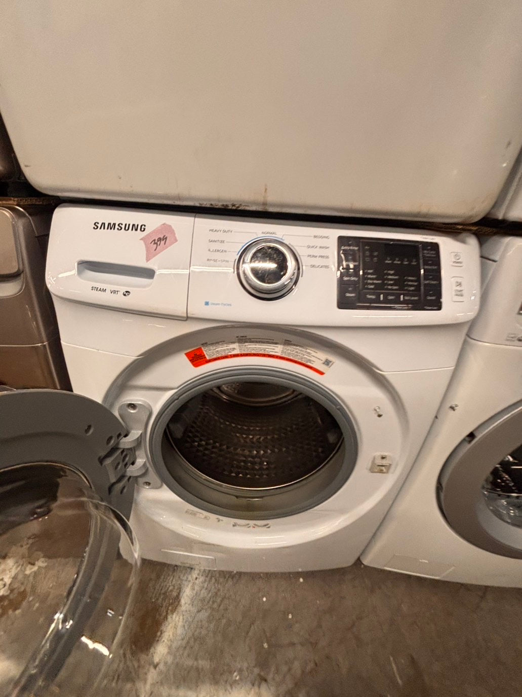 >*Samsung steam washer 4.5 cu ft & dryer 7.5 cu ft set electric steam 220v front load stackable or side by side - sensor dry white color   #WD718SET