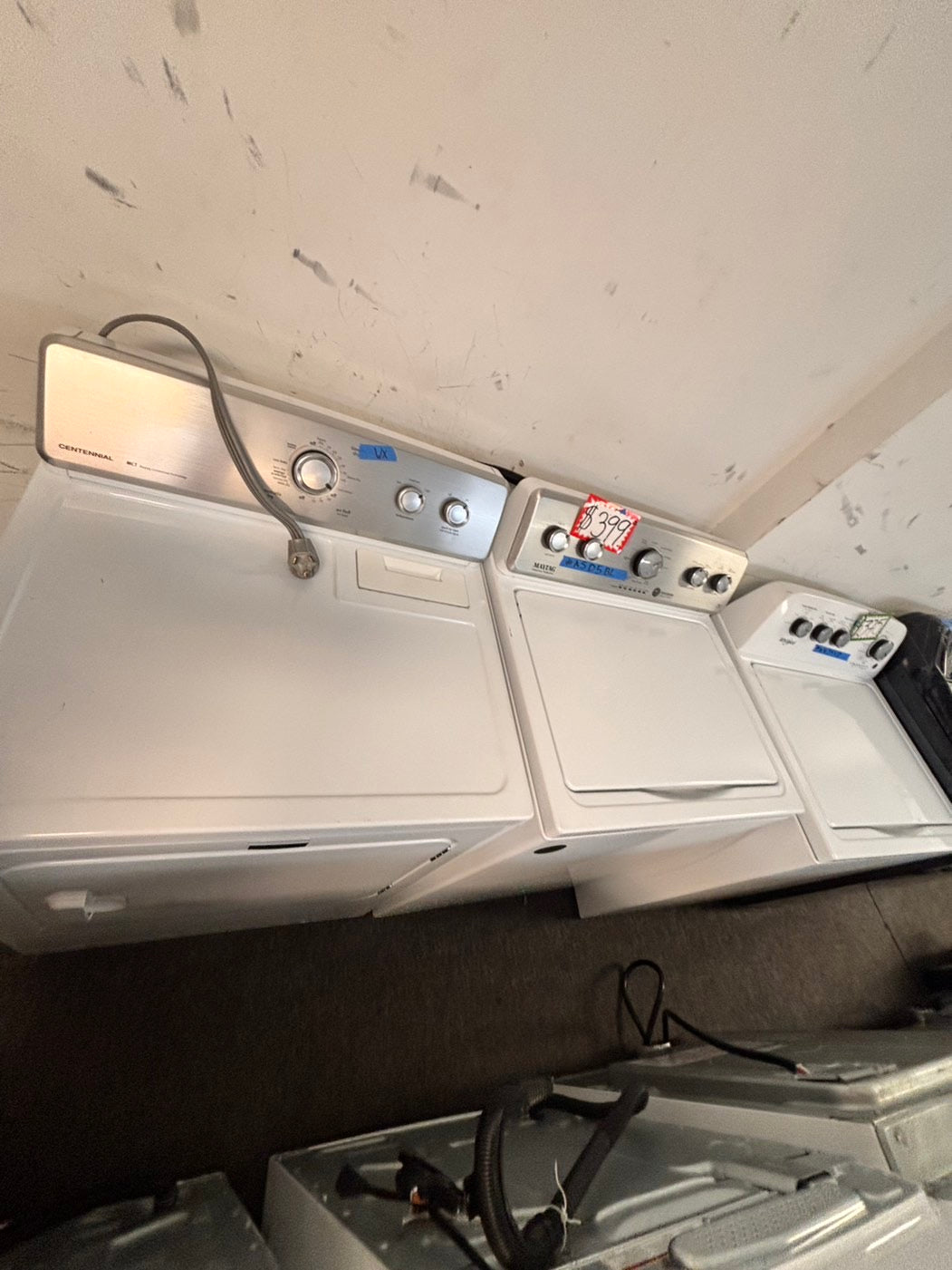 >maytag top load dryer side by side electric 220v large capacity & top load washing machine stainless steel drum with agitator used-Refurbished
#ASD5BLSET