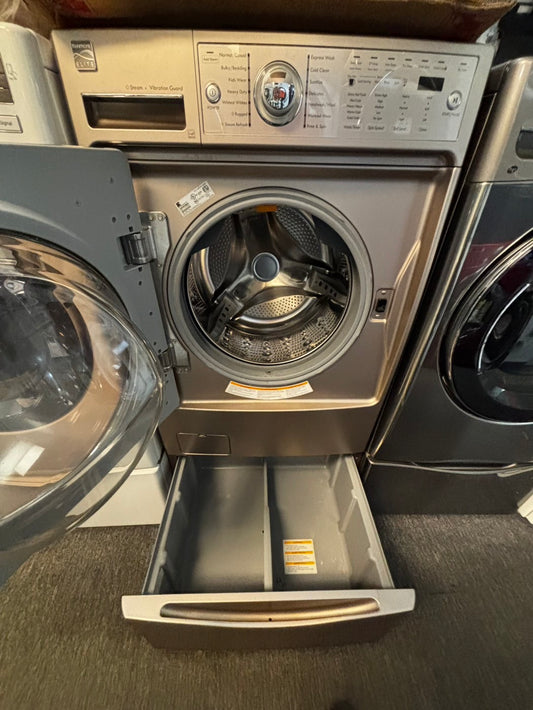 Kenmore 27" Front-Load Washer Steam large capacity w/pedestal extra storage  27" used-refurbished #FWK9571L