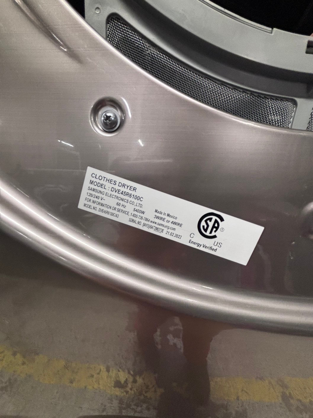 >samsung  front load washer 4.5 cu ft & dryer 7.5 cu ft set electric 220v front load stackable or side by side - sensor dry He in gray   #WDGY6B