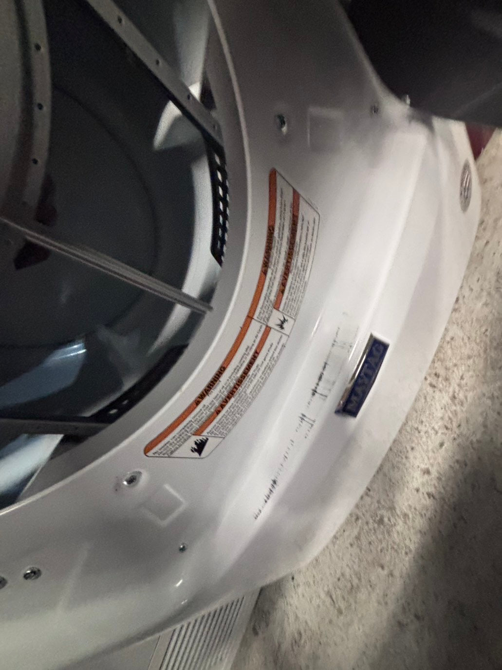 >*maytag sensor Dry front load stackable electric 220v dryer in white  color used-refurbished 27" #DMEY19B