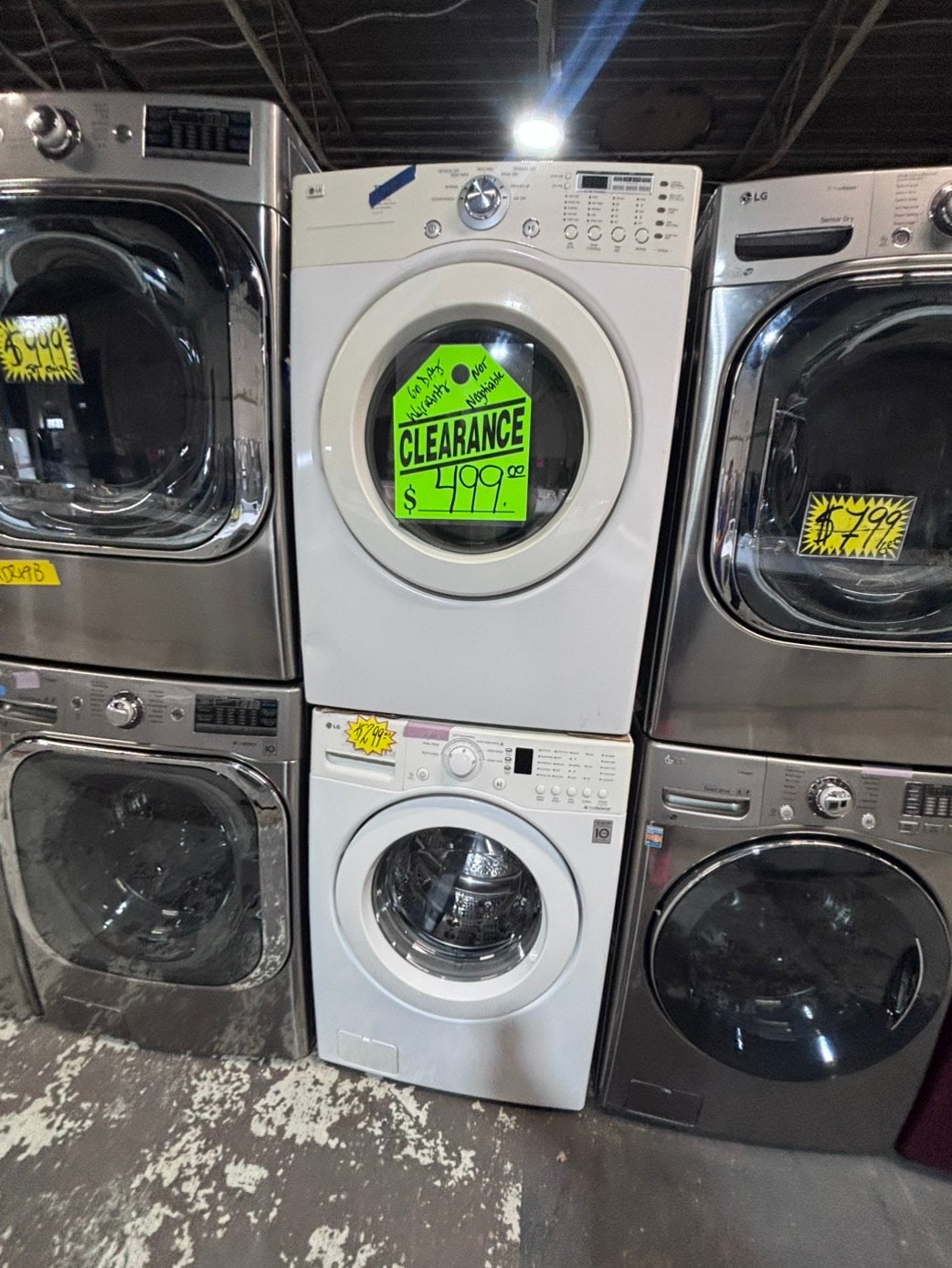 >* July 4th special 🇺🇸LG washer & dryer set electric 220v front load stackable or side by side - sensor dry in white  #WECL55SET