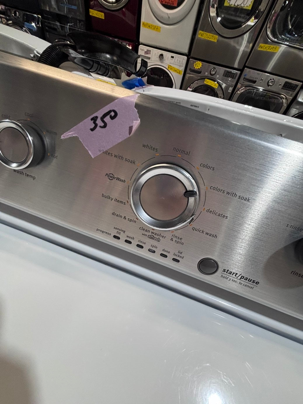 >*Maytag top load washing machine with agitator  & GAS dryer set 27” in #WD975BB used-Refurbished