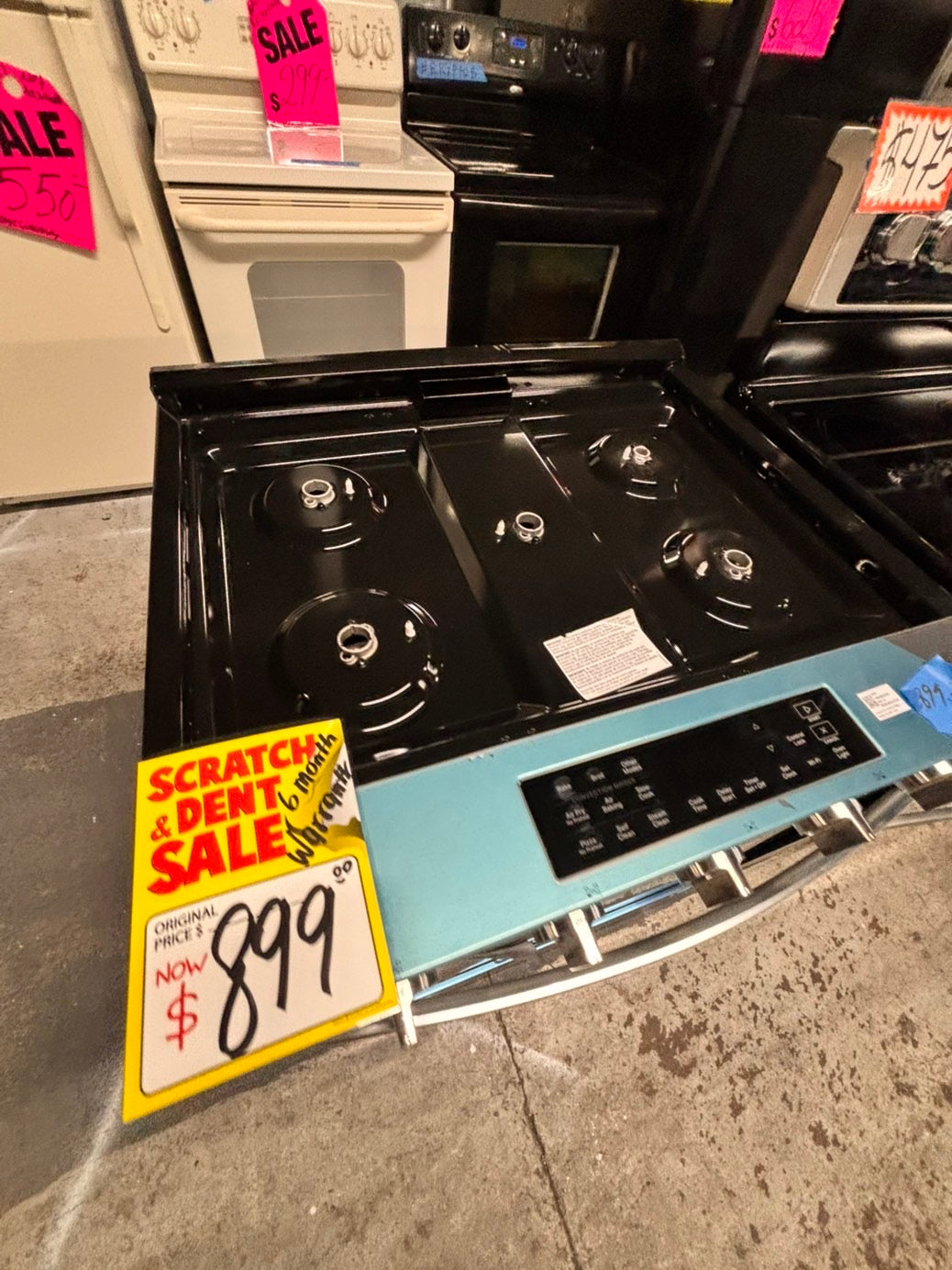 >Scratch & Dent slide-in  whirlpool Air fry Gas Range 5 burner in black Stainless Steel convection oven bake broil 30” #WPRA12B