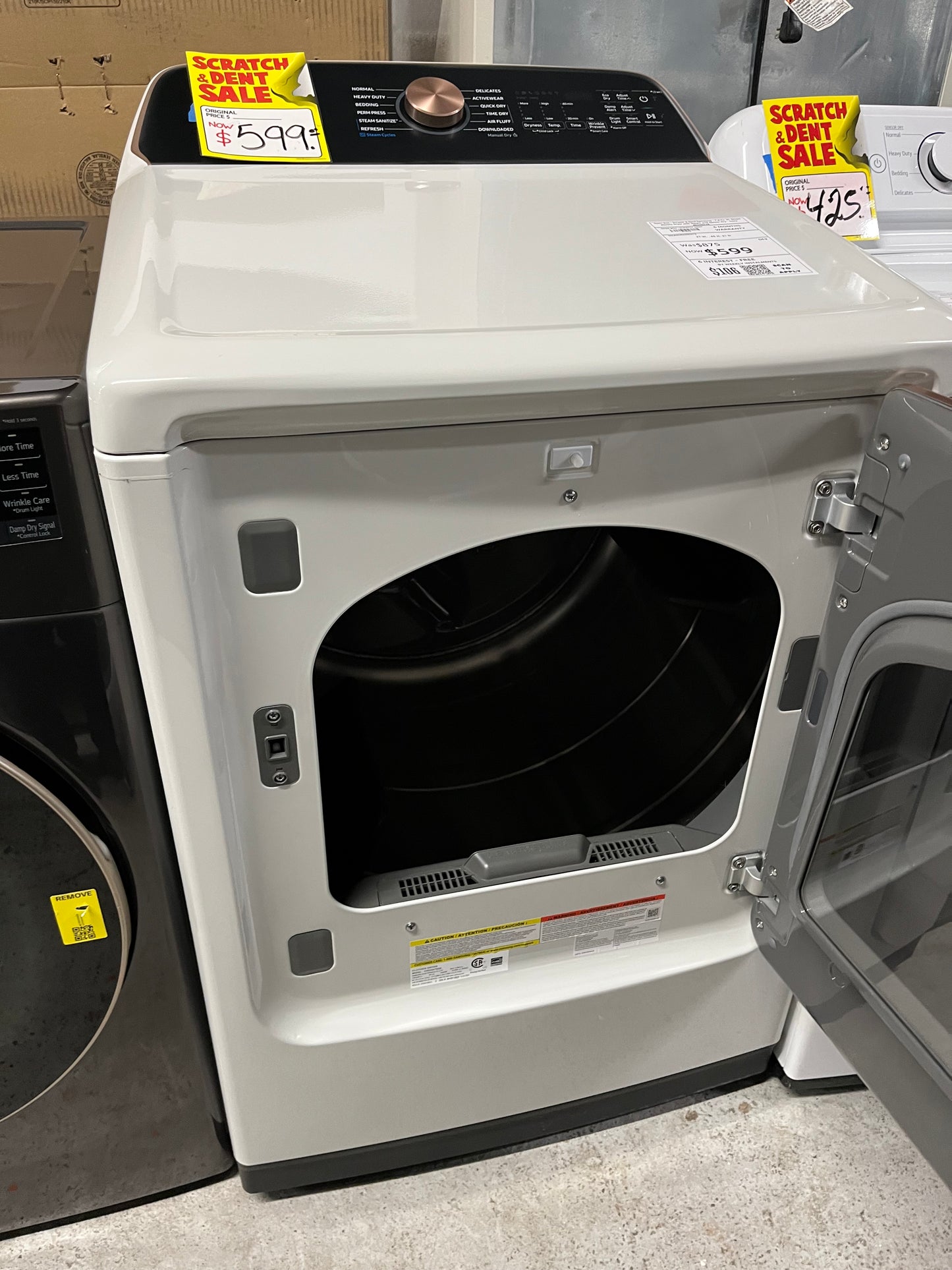 Open Box - Scratch & Dent Samsung - 7.4 Cu. Ft. Smart Electric Dryer with Steam and Sensor Dry - Ivory #ED485VB
