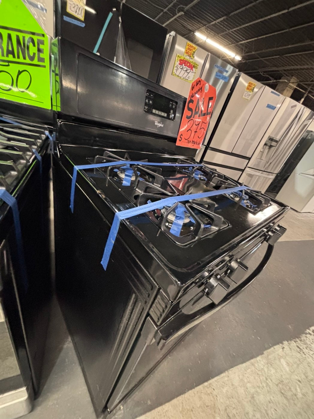 >*sale🔥whirlpool gas range 4 burner bake broil Hi/Lo self clean in stainless steel used-Refurbished 30” #GWB65YB