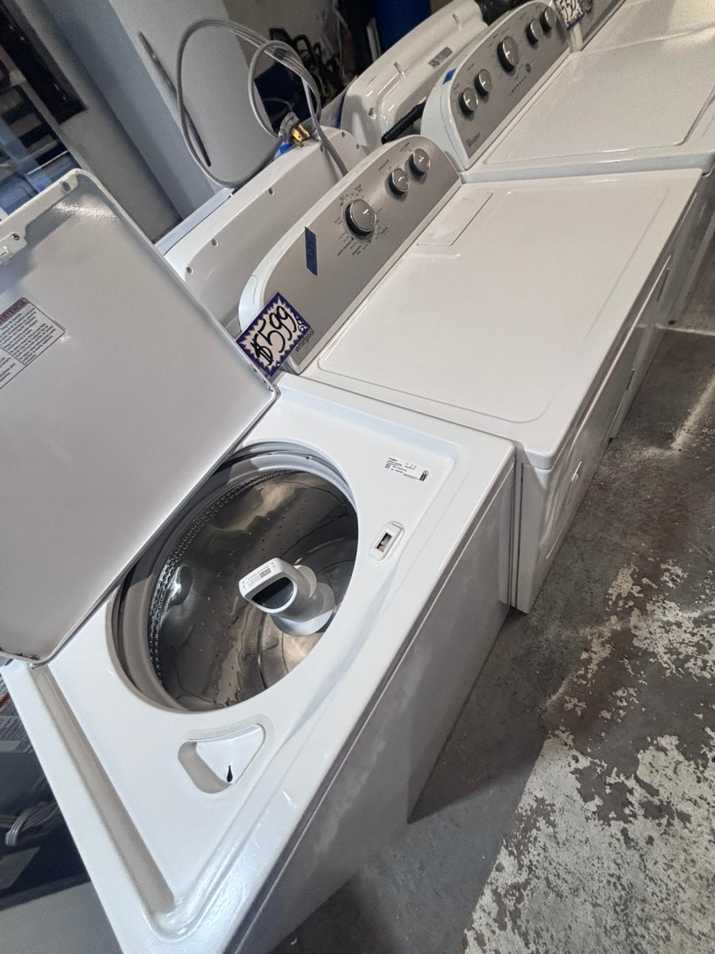 >>whirlpool top load washer large capacity with removable agitator  & electric dryer 220v  set top load side by side #MSR22YB