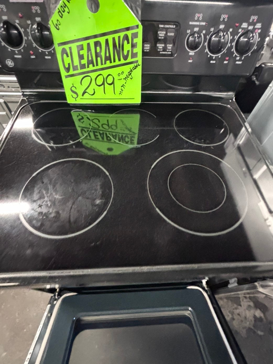 >*special🔥GE electric 220v glass top range 5 burner  bake Broil roast self clean 30" Refurbished #EQQ5S3B