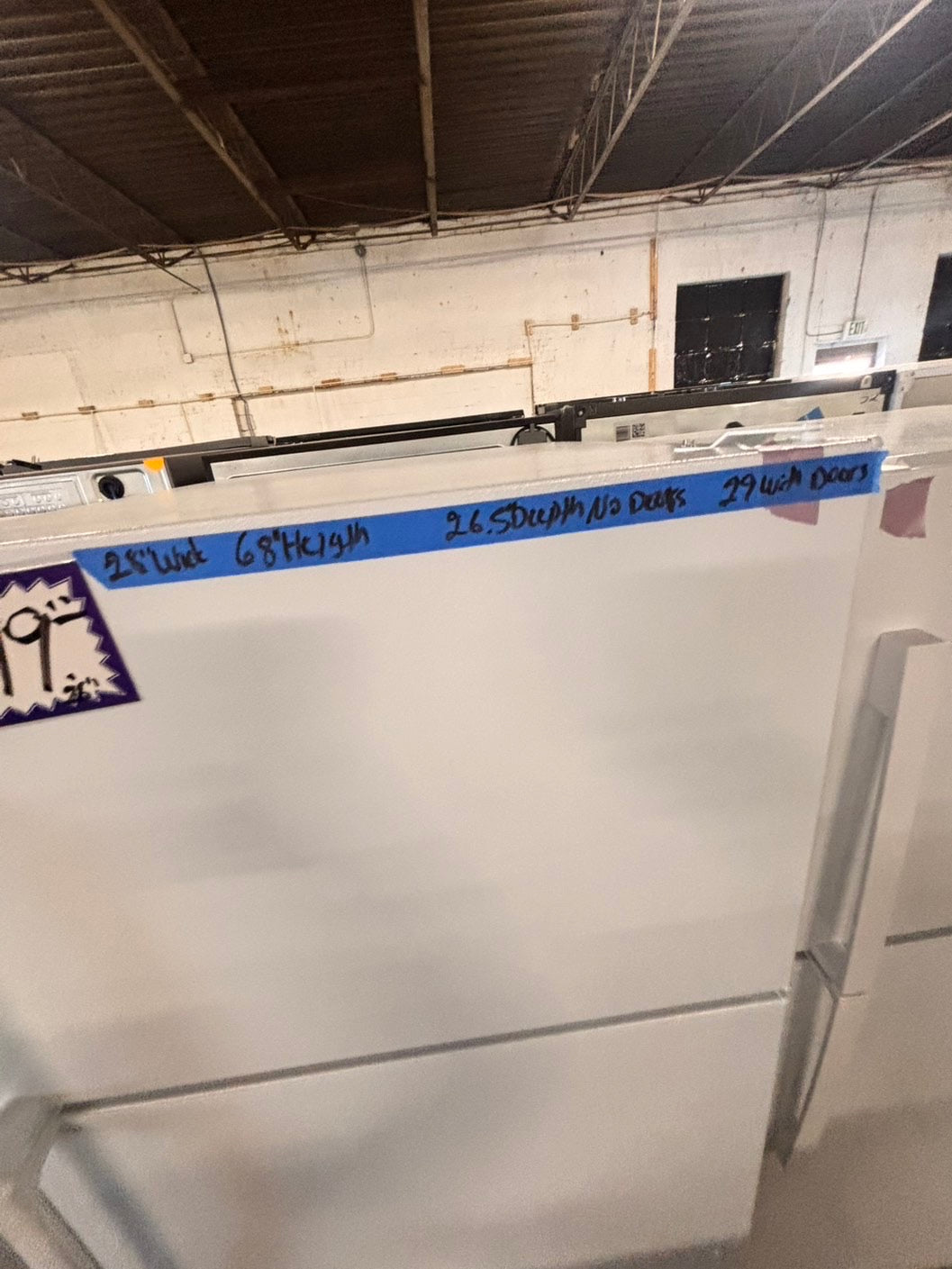>28”Ge top freezer fridge white used-refurbished #ZZFL81B