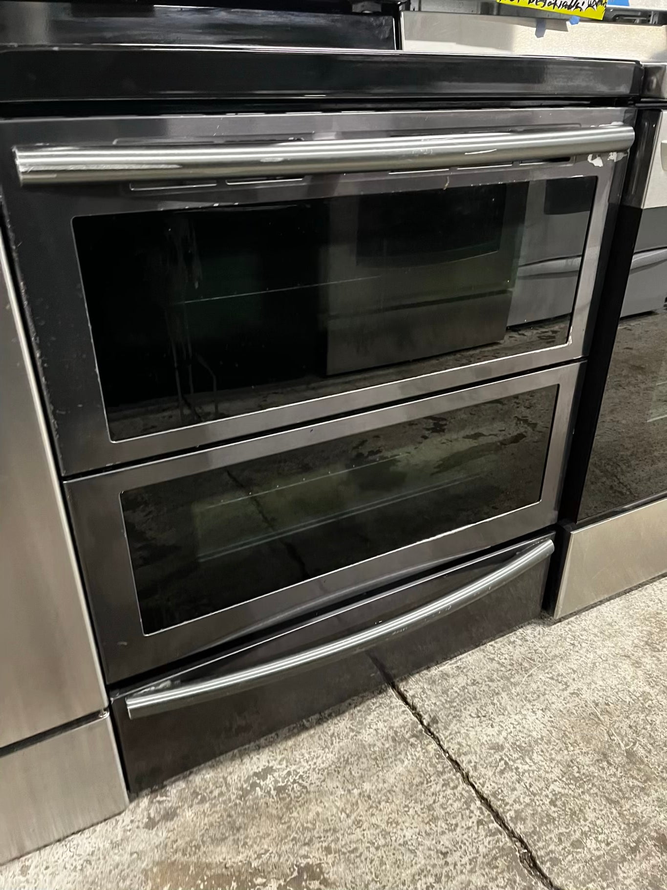 🎉 BLACK FRIDAY ⚡️ Samsung  glass top electric range double oven 220v 5 burner warm zone black stainless steel fast boil convection bake roast DEHYDRATE self clean 30" #RE8936CB