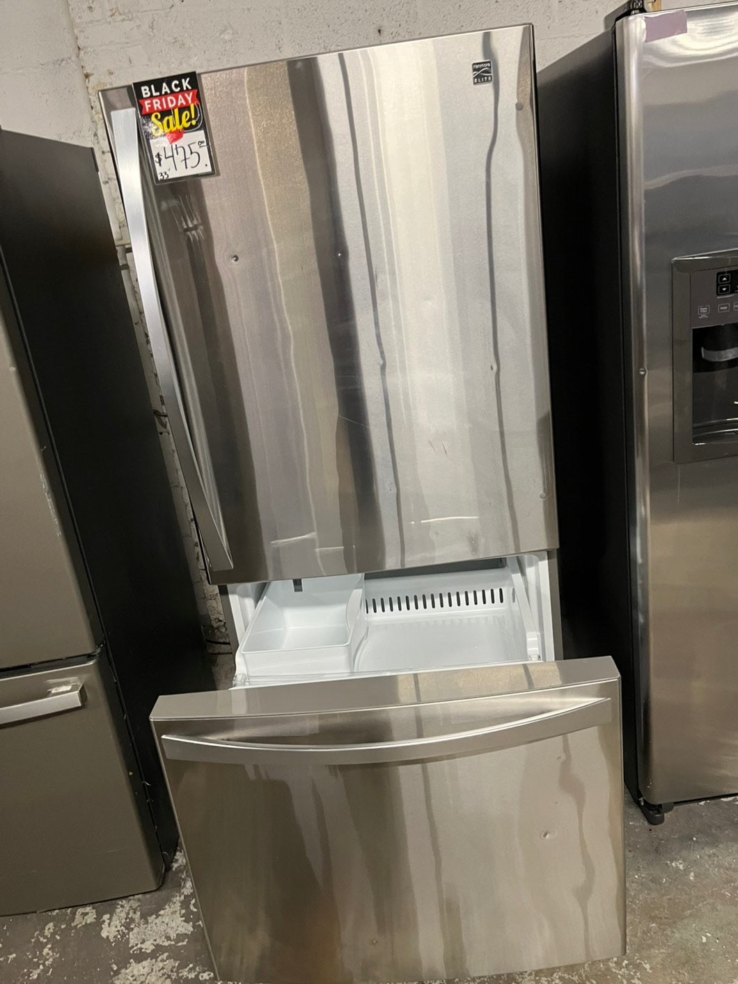 *🔥Black Friday Deal🔥Used | Refurbished Kenmore 33 bottom freezer refrigerator w/ iced maker stainless steel 33" #RFK4567