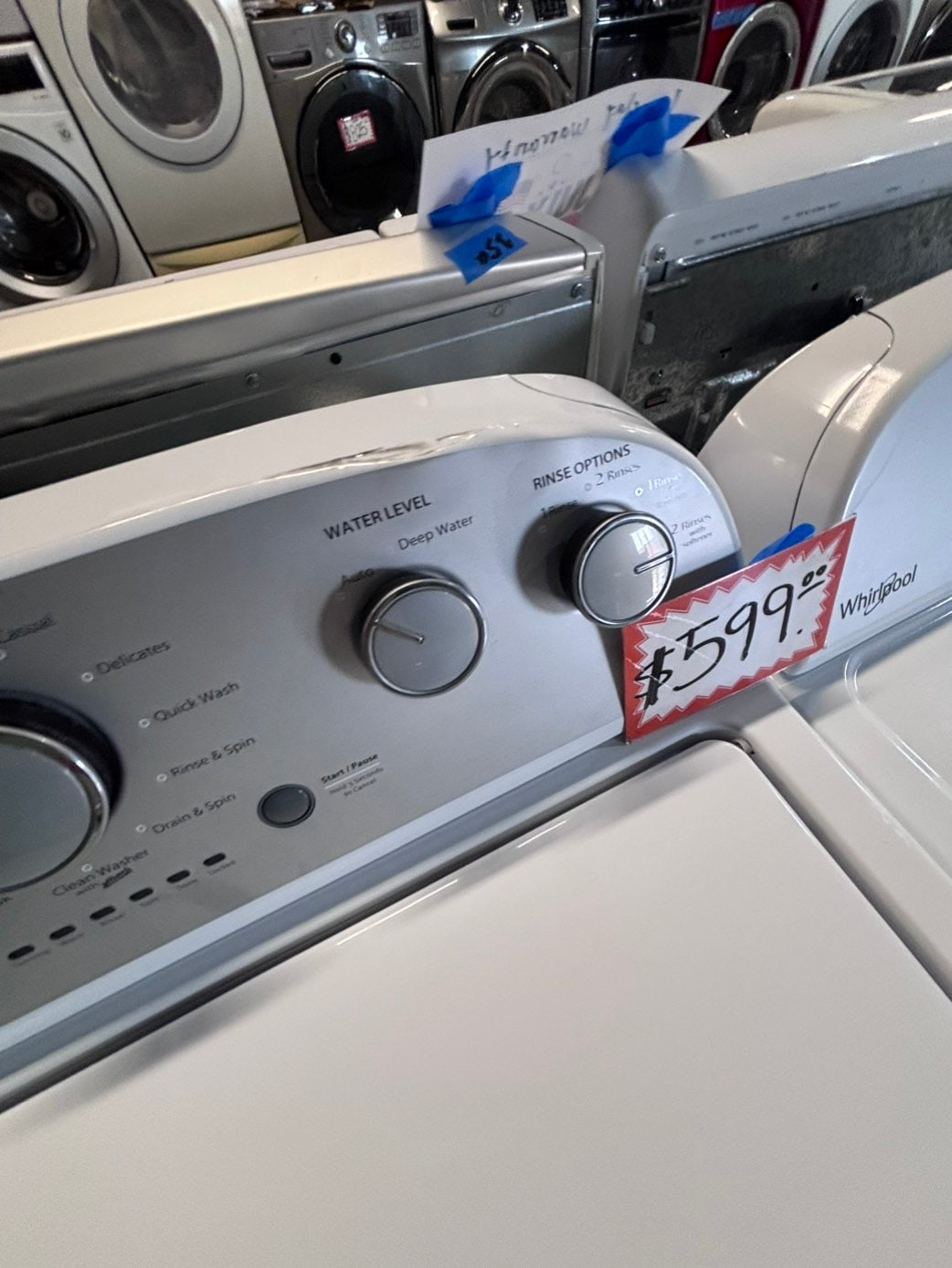 >*whirlpool top load washer large capacity with removable agitator  & electric dryer 220v  set top load side by side #MRM23YB