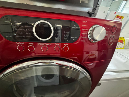 Samsung front load electric dryer  220v w pedestal Red #SAD72L