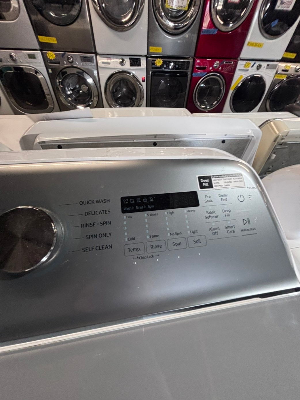 >*july 4th sale 🇺🇸samsung white  top top load washer large capacity & dryer set electric 220v side x side top load stainless steel drum white color used-refurbished #WSWA8B