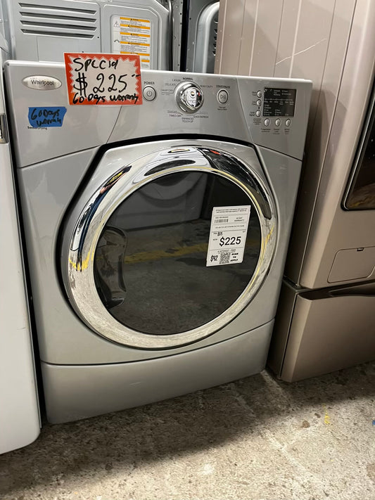 Whirlpool duet steam cycle electric 220v dryer front load stainless steel large capacity 27" #ED291CB