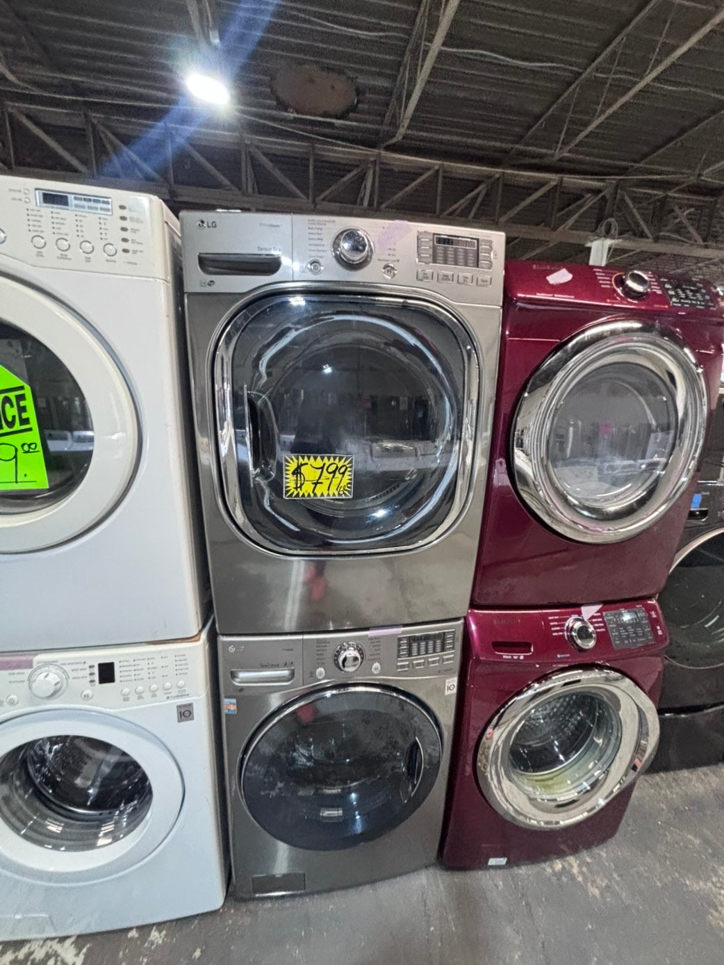 >* July 4th special 🇺🇸LG washer & dryer mix & match steam  set electric 220v front load stackable or side by side - sensor dry in gray  #WED89SET