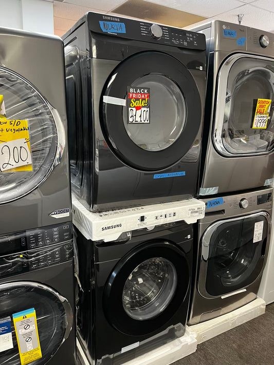 ~ ⚡️ Black Friday 🎉 New Open Box 📦 Scratch & Dent Samsung 4.5 cu. ft. High-Efficiency Front Load Washer in Brushed Black with Self-Clean+ & 7.5 cu. ft. Vented Stackable Electric Dryer in Brushed Black with Sensor Dry | Stock Number #WD6392SL