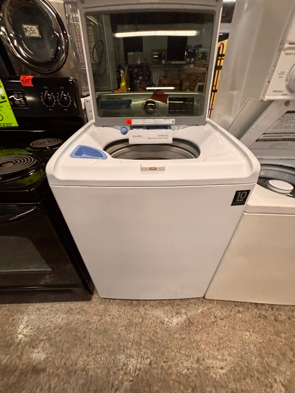 } }Samsung 27” white color Top load washer  Large capacity stainless steel Drum working 💯  with warranty ! used,refurbished #SAWTGQB