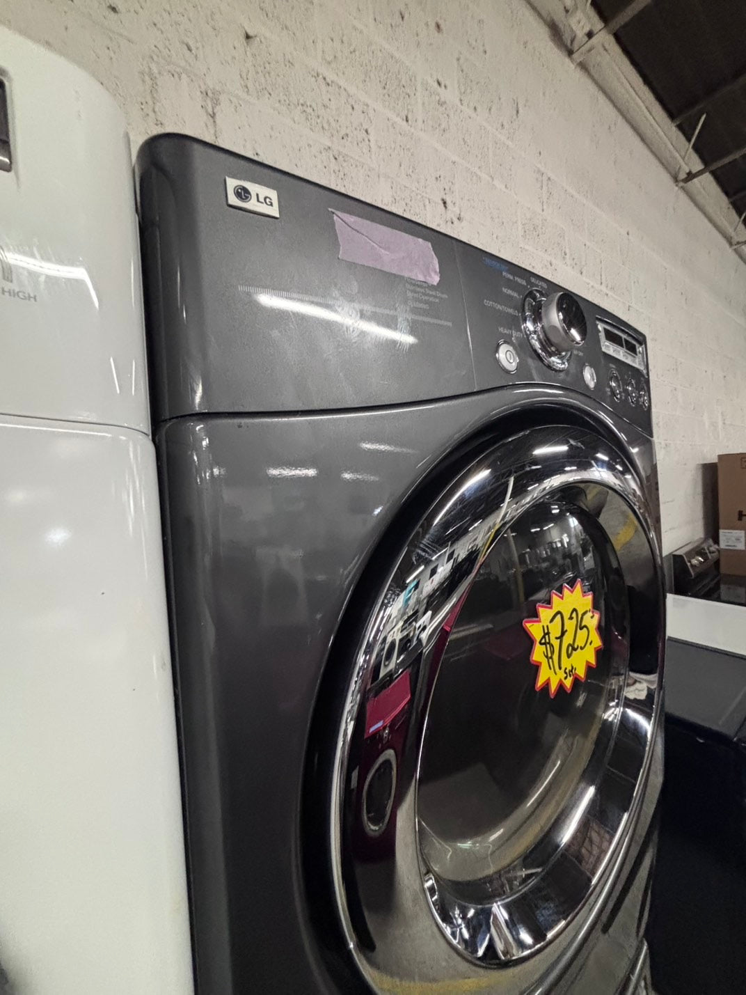 >💥LG washer 4.0 cu ft & dryer 7.5 cu ft set electric 220v front load stackable or side by side - sensor dry He in gray used-refurbished #WDHL44B