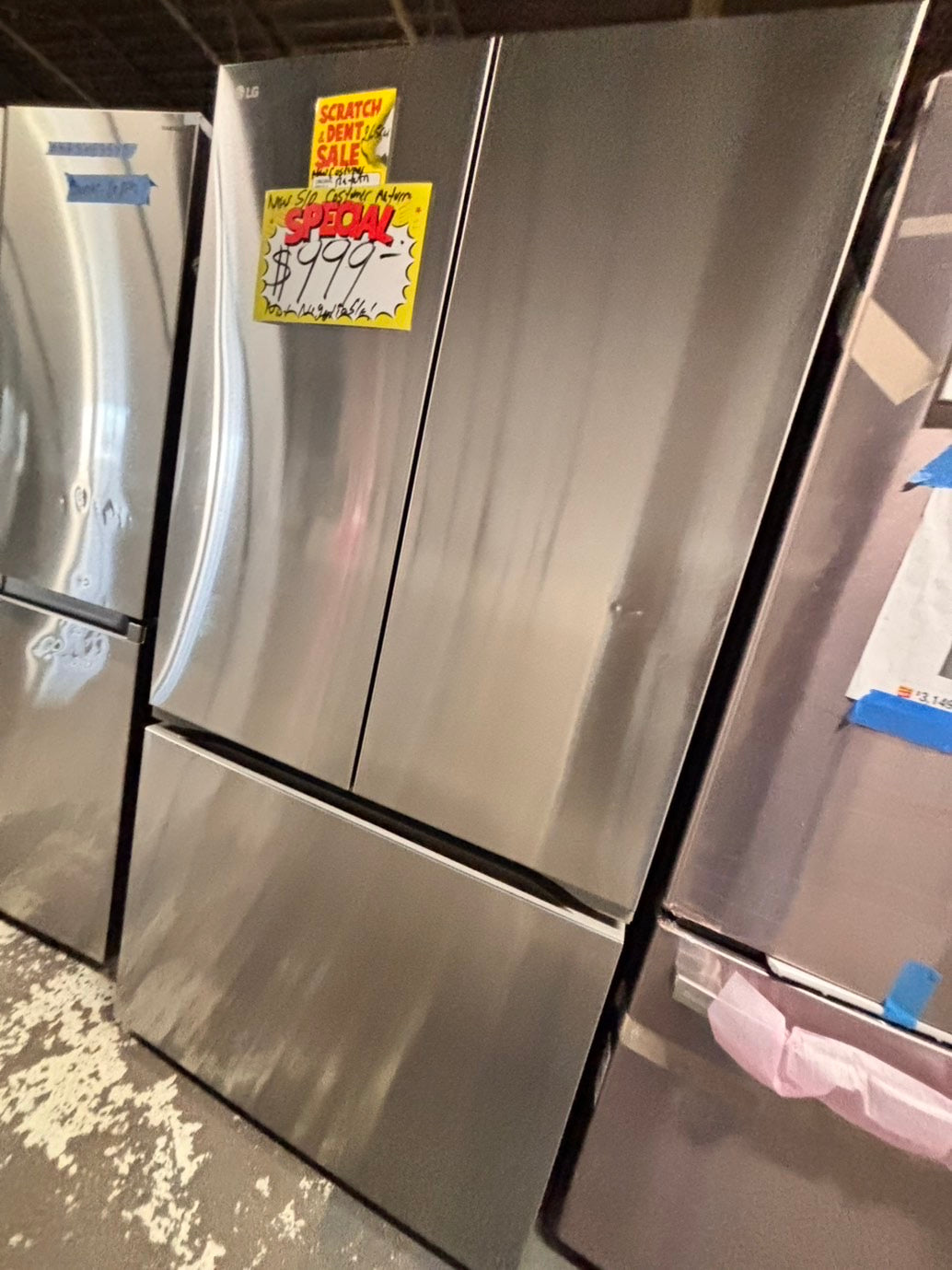 > LG new open box 📦 costumer return 27 cu. ft. SMART Counter Depth MAX French Door Refrigerator with Ice and Water, ADA Comp in PrintProof Stainless Steel #RLG27AB