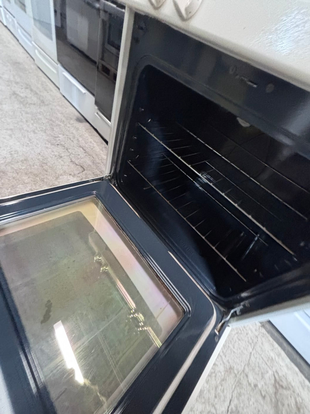 }sale🔥Kenmore  Gas range 4 burner bake broil Hi/Lo self clean in off white working 💯 with warranty ,used-Refurbished 30” #KG66D7B