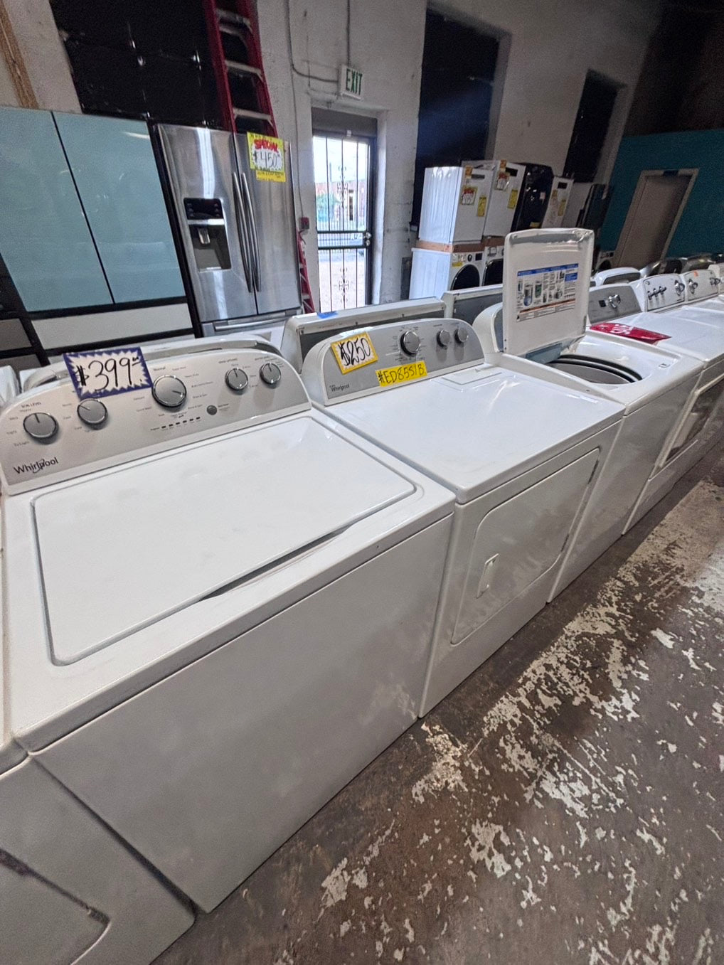 } whirlpool top load washer with removable agitator large capacity & electric dryer 220v  set top load side by side #TSW9TYB