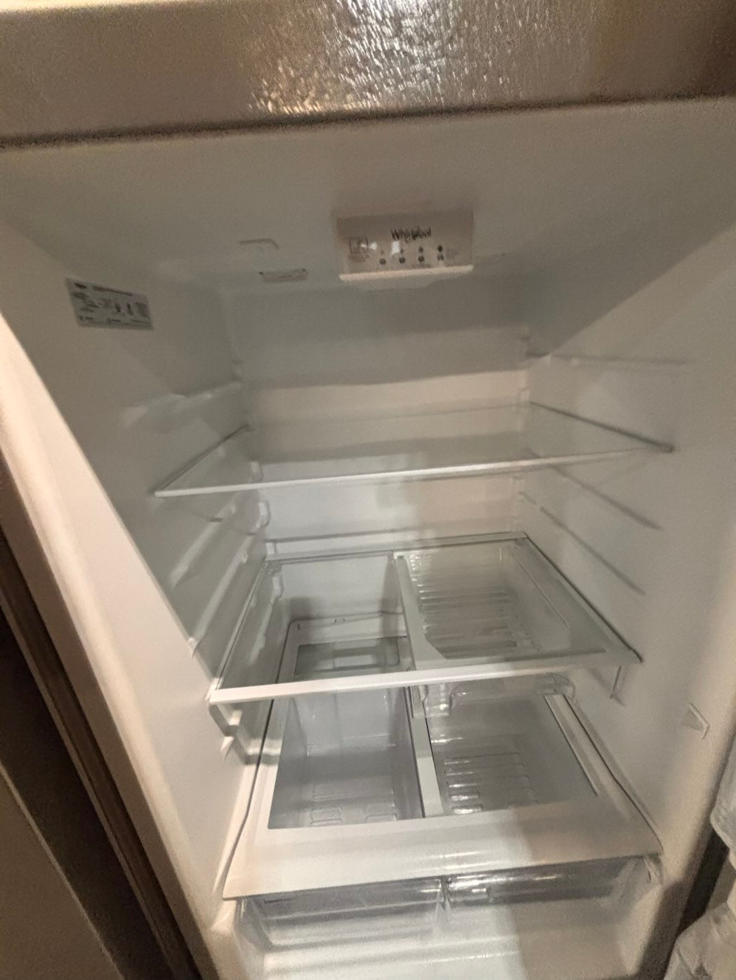 }28” whirlpool top freezer fridge stainless steel  used-refurbished working 💯  with warranty #FWD44ZB