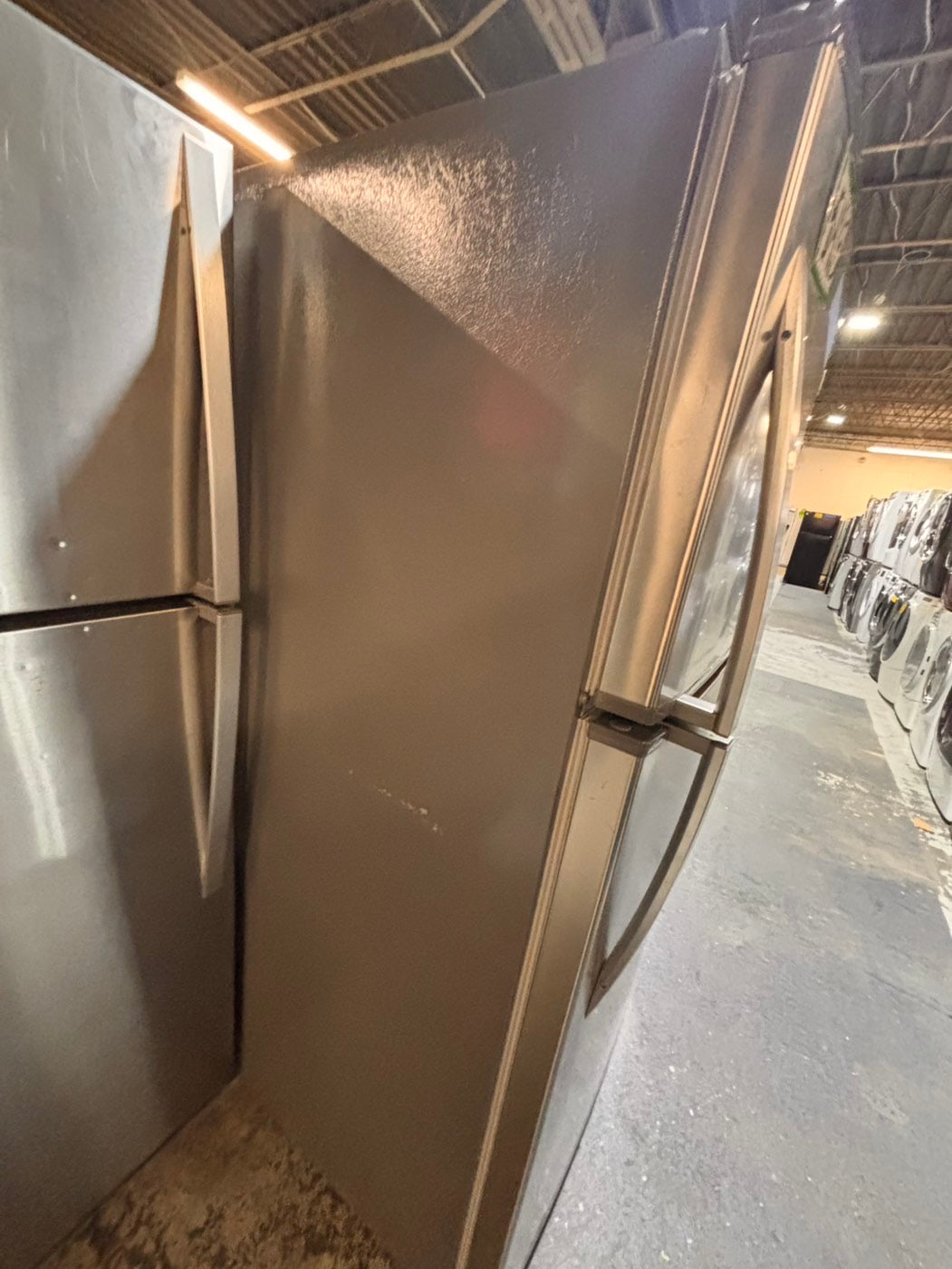 >*kenmore 33” Top freezer fridge   ,stainless steel. used-refurbished #RTKE91B