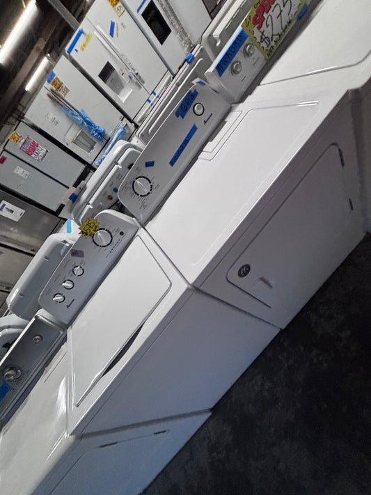 >Amana Top load washer large capacity machine 27” & Gas Dryer 29”wide 6.cu.ft set white #WDSAXB