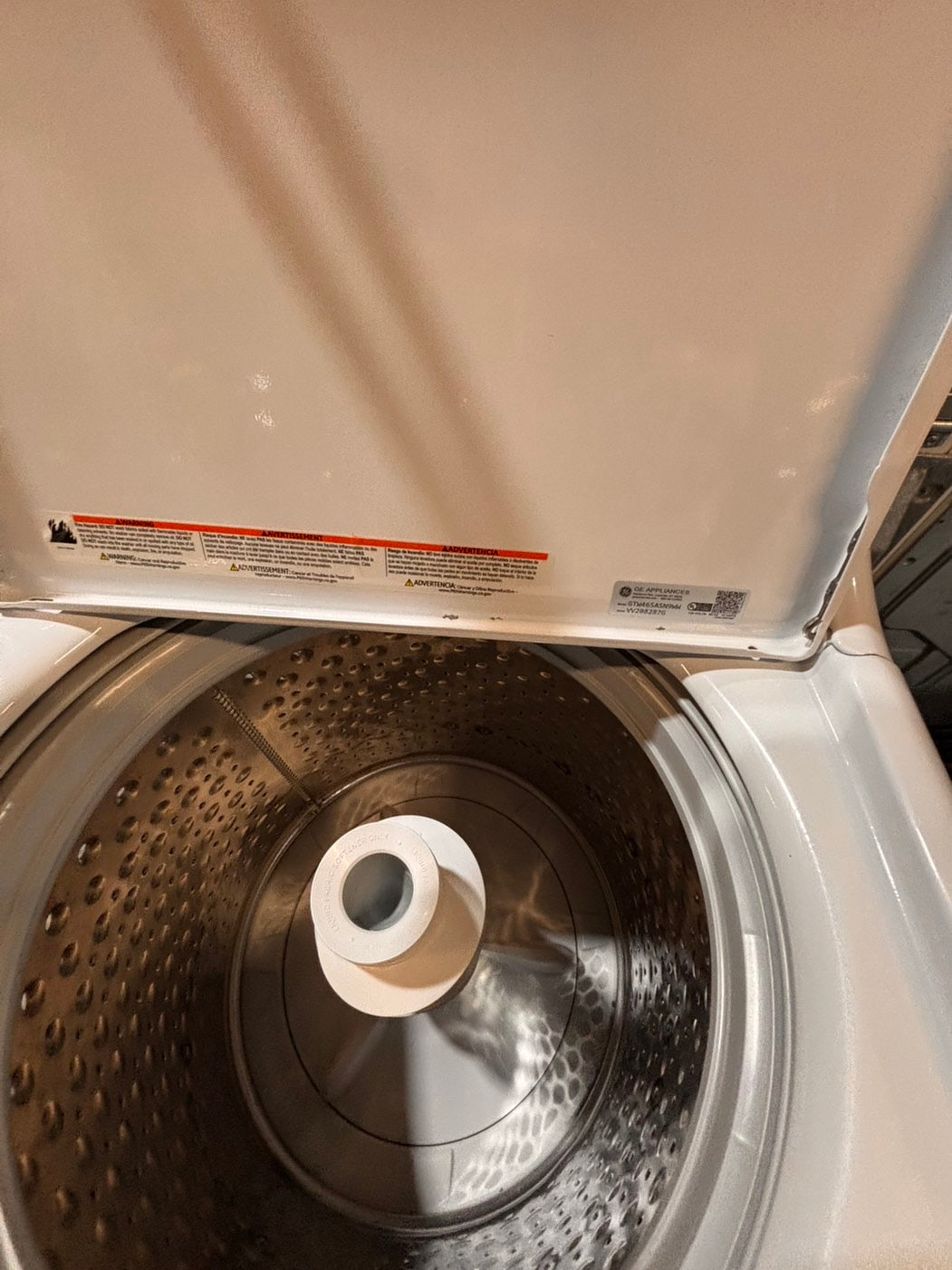 >*GE white  top top load washer with agitator  large capacity & dryer set electric 220v side x side top load stainless steel drum white color used-refurbished #GWD9ABB