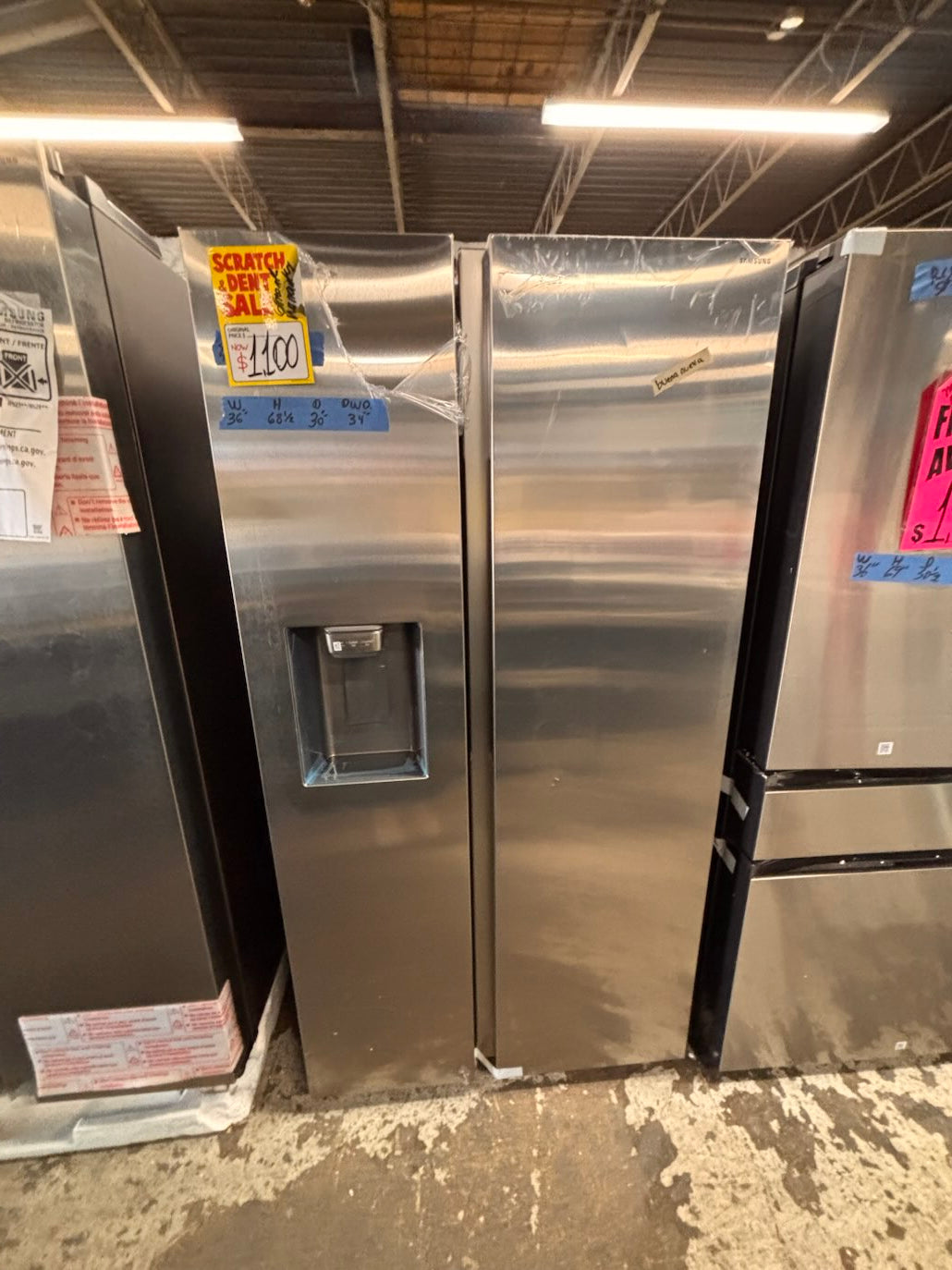 }}New open box 📦 Samsung - 26cu. ft. Side-by-side full size fridge Stainless Steel
#FS26TRTB