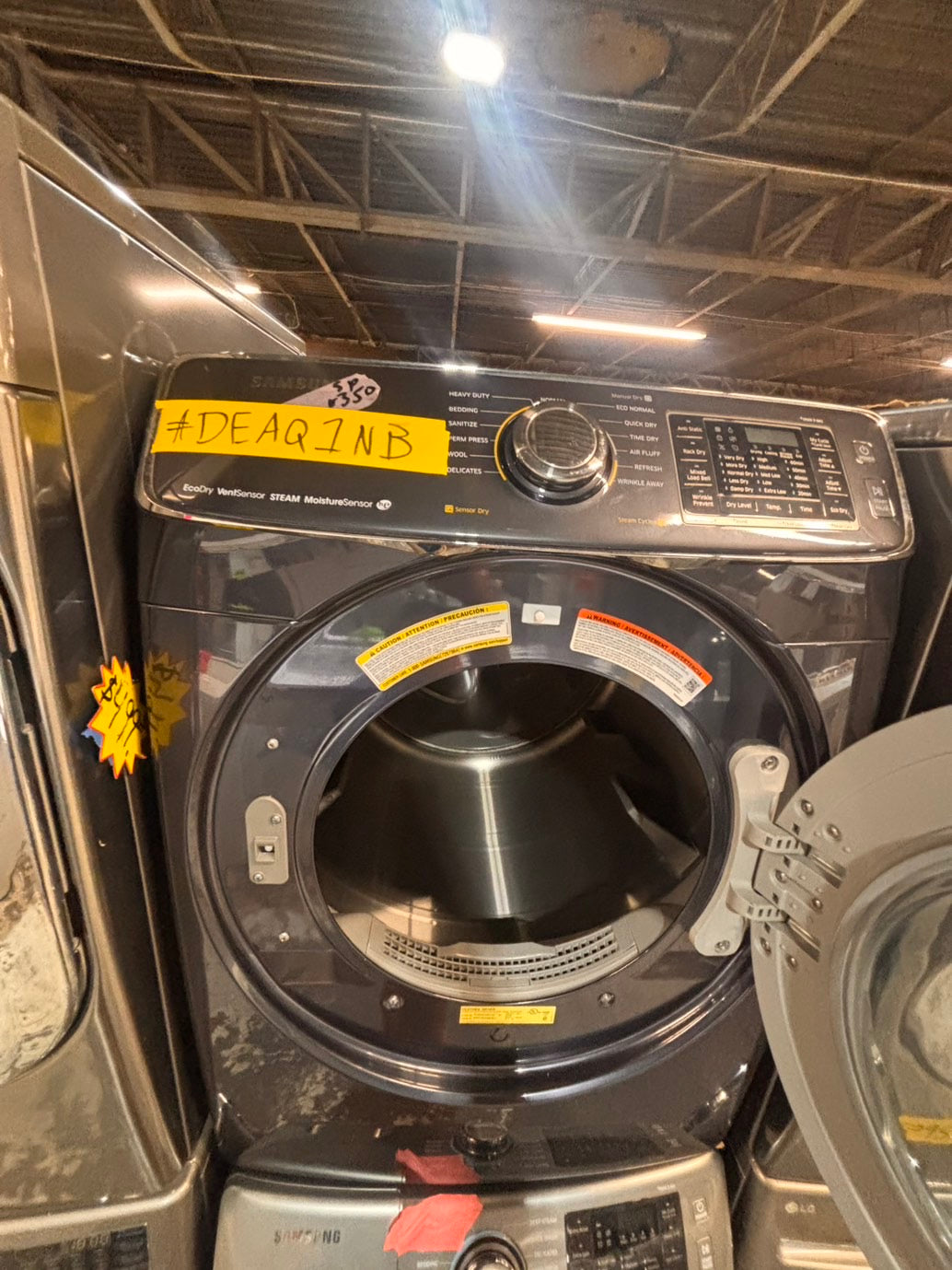 >*Mix & match Samsung dark gray  washer & gas dryer set front load stackable or side by side  27” in used Gas  -Refurbished #SGN14WB