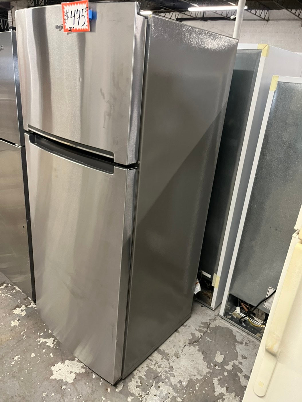 Whirlpool 28”top freezer refrigerator stainless steel 28" counter depth #RF76RB