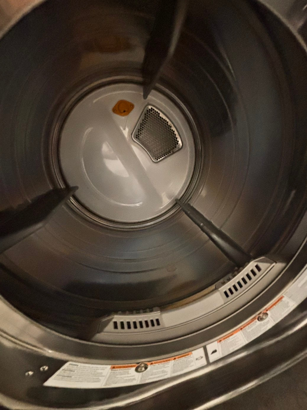 >LG steam sensor Dry front load stackable electric 220v dryer stainless steel drum in gray -silver color ,used-refurbished 27" #DEL436B