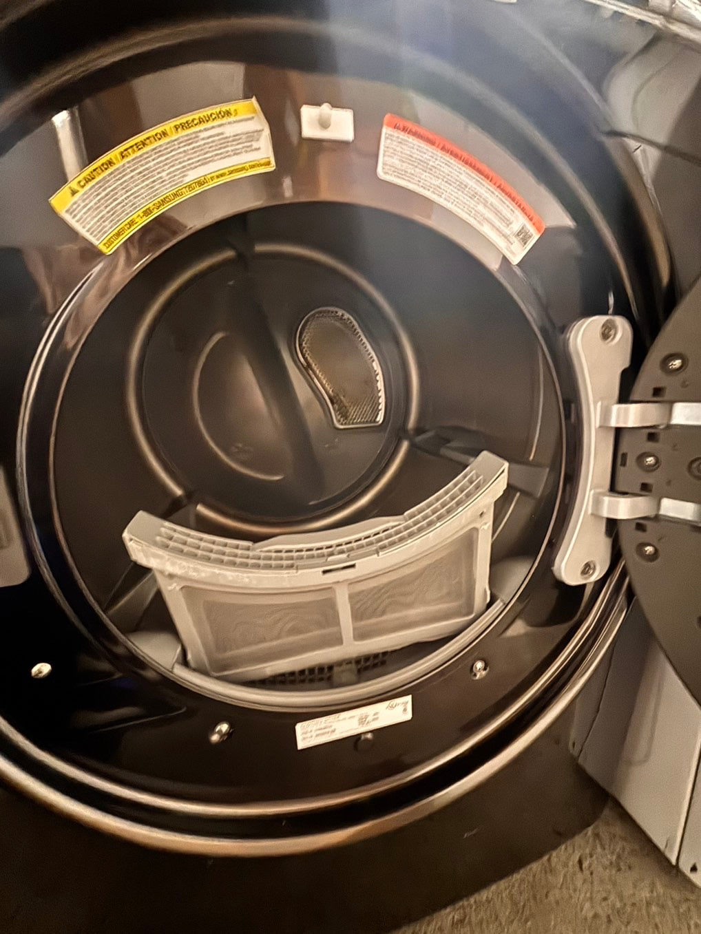 >Samsung Sensor dry steam electric 220v dryer front load stainless steel drum 7.5cu.ft. large capacity  27" dark gray  #EDS55BB
