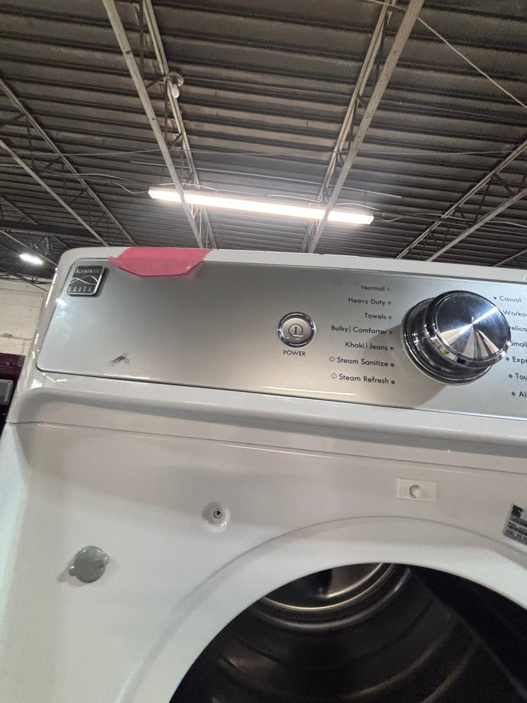 >*special🔥used great condition 29”refurbished kenmore washer & dryer set white color ,electric front load jumbo size stackable or side by side stainless steel drum 29" #WKM5S9B