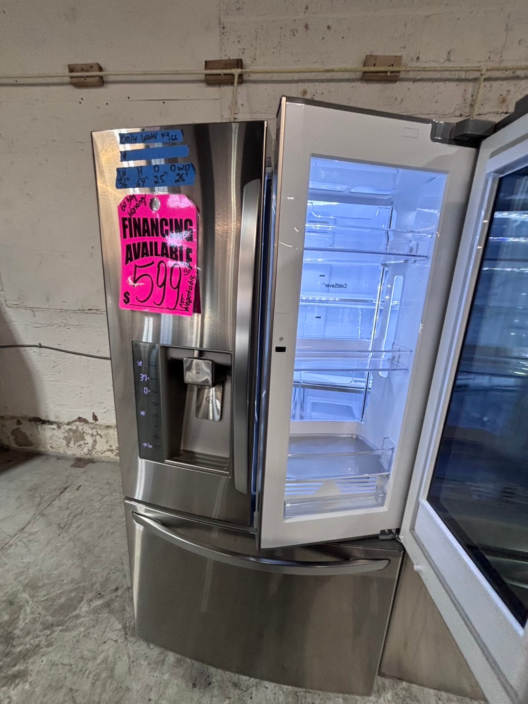 >*special price 💥LG instaview door-in door French door Refrigerator counter (ice maker & water doesn’t work) doesn’t affect on the others functions.   used-refurbished #KLCVF14B