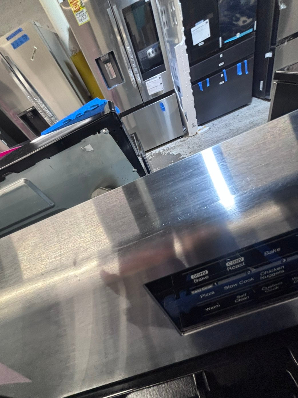 >>samsung Gas range 5 burner convection oven bake ,broil Hi/Lo self clean in stainless steel used-Refurbished 30” #SGX11SB