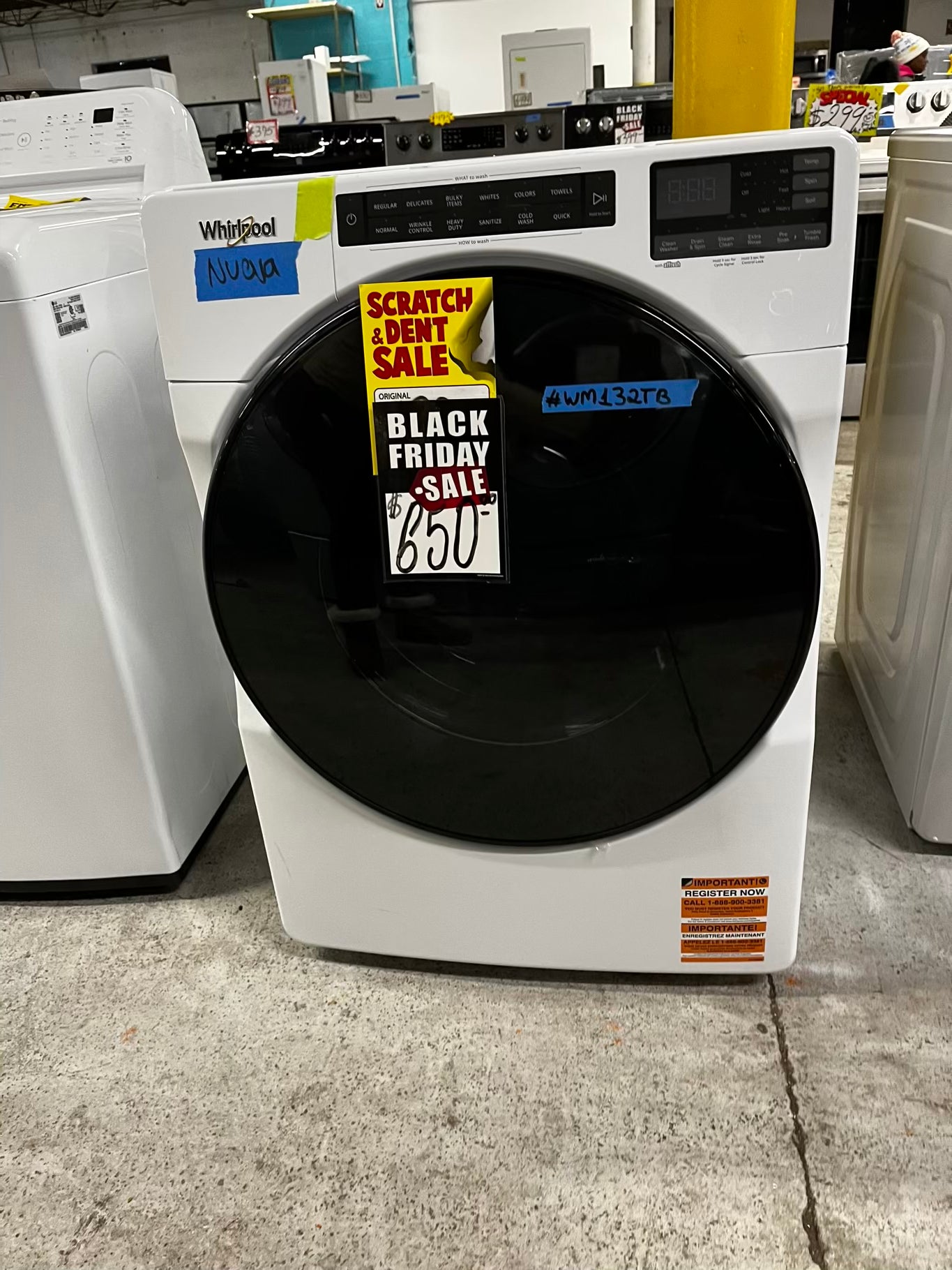 Open Box 📦 scratch & dent - Whirlpool 5.0 cu. ft. High Efficiency White Stackable Front Load Washing Machine with Load & Go XL Dispenser #WM132TB